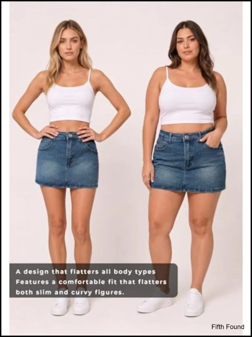 High Waisted Denim Skort with Built-in Shorts